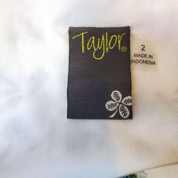 Taylor Womens Dress Size 2 Summer Sundress Floral Cut Out Cottage Ruffle White - Picture 8 of 12